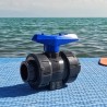 Кран (вентиль) разборный Ø32 mm PN16 на трубу 32 mm UPVC (PVC-U) шаровый