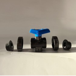 Кран (вентиль) разборный Ø20 mm PN16 на трубу 20 mm UPVC (PVC-U) шаров